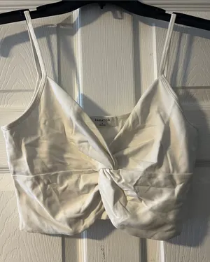 Babaton White Twist-Front Bandeau Camisole thumbnail 1
