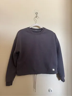 Vuori Restore Drawstring Sweatshirt Sz M Black Grey thumbnail 2