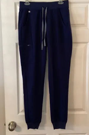 FIGS Technical Collection Pants size S inseam 30” waist 30” elastic navy blue thumbnail 1