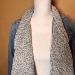 Y2K Abercrombie & Fitch Denim Jacket Built‎ In Scarf Knit Collar Womens Small thumbnail 3