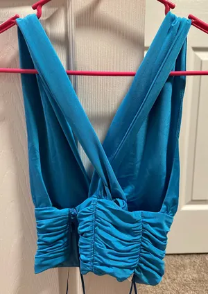 ZARA Blue Crop Top thumbnail 4