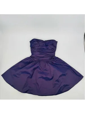 Tadashi Shoji Strapless Mini Dress Purple Size 0 Vintage 90’s Irridescent thumbnail 4
