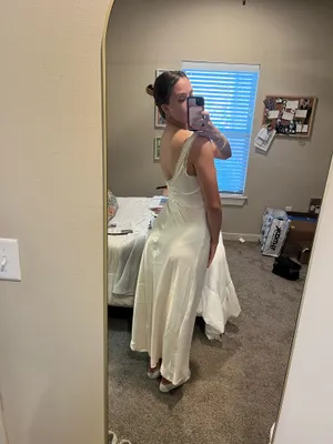 Lace slip Dress Tan thumbnail 2