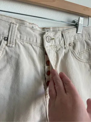 Free People We The Free Now Or Never Denim Shorts Distressed Raw Hem Tan 28 thumbnail 9