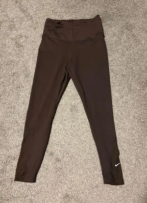 Nike Women’s Brown Leggings Size Medium Mesh Ankles EUC thumbnail 1