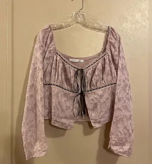 NWT Altar’d State Layken Lace Bow tie top size M thumbnail 1