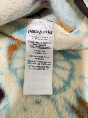 Patagonia Synchilla Snap-T Pullover Fleece Womens L Harvest Moon Owls Cream Blue thumbnail 7