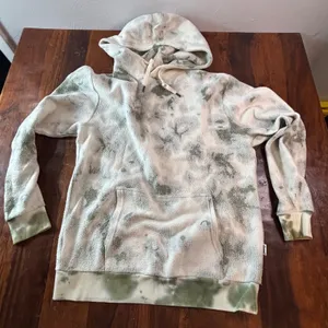 Feat Blanket Hoodie Sage Green‎ Tie Dye Fleece Sweatshirt Womens Medium thumbnail 1