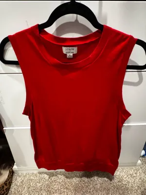 J.Crew Classic Shell Sweater Tank – Bright Red, Size Small ❤️ thumbnail 1