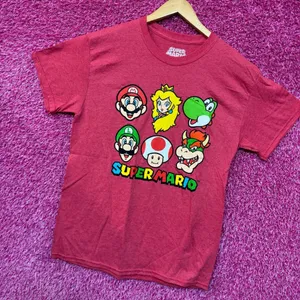 Super Mario Luigi Peach Yoshi Toad Bowser Nintendo Tee M thumbnail 3