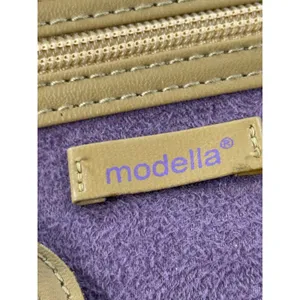 Modella‎ Purple Textured Makeup Bag Tan Trim Heart Keychain Travel Vanity Case thumbnail 7