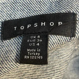 Topshop Women's Blue Sleeveless Denim Jean Button Up Overalls Jumpsuit Size M thumbnail 4