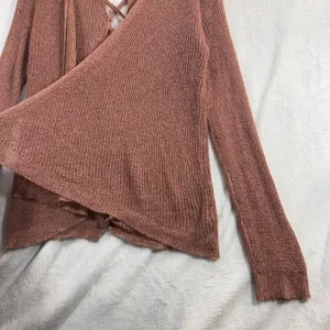 Charlotte Russe S Open Front Cardigan Dusty Rose‎ Lace-Up Back Knit Sweater thumbnail 4