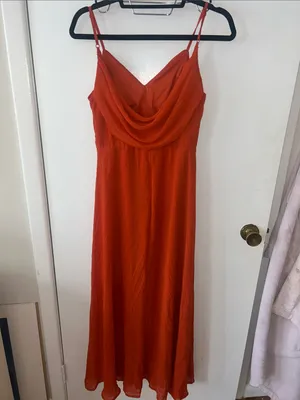 Ever Pretty Burnt Orange Spaghetti-Strap Maxi Gown size Small thumbnail 6