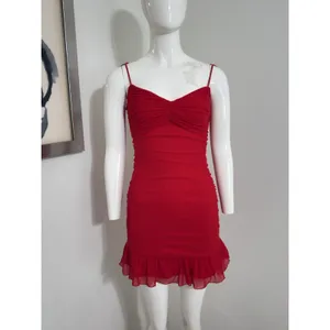 Selfie Leslie Bambi Red Ruched Mini Dress Women’s Bodycon Y2K Clubwear S NWOT thumbnail 3