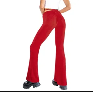 NWT Princess Polly Red Flare Pants High Rise Cut Out S 4 thumbnail 2