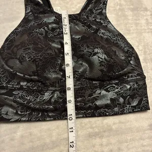 Lululemon Wunder Train Longline Bra Logo Flourish Black Iridescent Foil Sz 6 B/C thumbnail 6