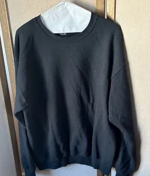 FINAL MARKDOWN Fruit of the Loom Classic Black Crewneck Sweatshirt large thumbnail 1