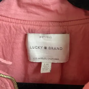 Lucky Brand Cotton Quilted Zip Front Jacket (Sz L) Pink thumbnail 6