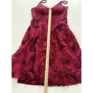 Y2K Babydoll Sangria Silk Dress Size 14 Red Fairy Whimsigoth Romantic Mystical thumbnail 7