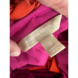 Banana Republic Womens Pink Orange Colorblock Braided‎ Halter Top S Rhubarb thumbnail 4
