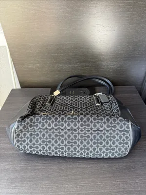 Coach Black Signature Canvas Shoulder Bag thumbnail 7