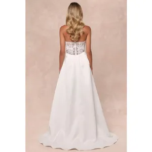 NWT Lulus Eternal Gratitude White Floral Embroidered Strapless Maxi Dress Sz L thumbnail 3