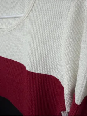 Unbranded Long Sleeve Tee M White Red Black Striped EUC Size M thumbnail 5
