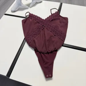 ✨ Abercrombie & Fitch Plum Lace-Trim Cami Bodysuit | Size SP ✨ thumbnail 3