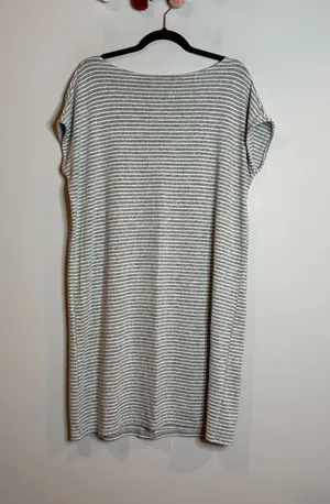 Gap grey and white striped casual shift dress thumbnail 1