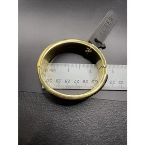 🔥J Crew Hinged Acetate Bangle Statement Bracelet Tortoise Brown Gold 7” thumbnail 5