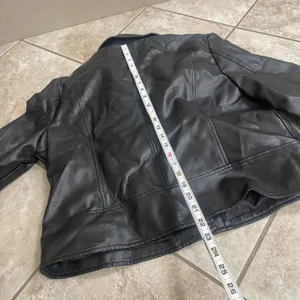 Sam Edelman Black Faux Leather Moto Biker Jacket Womens XL zip 5/2021 EUC thumbnail 2
