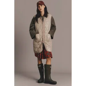 Anthropologie Do Everything in Love Quilted Puffer Vest Women OS Cream Longline thumbnail 7