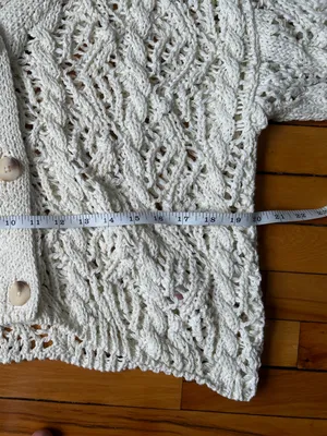 Cable Knit Cardigan Coquette‎ Comfortable Cozy Stretch Bohemian Beach Resortwear thumbnail 7