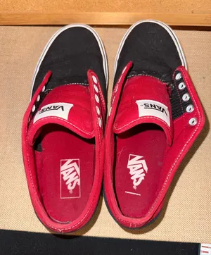 The VANS Checkerboard Red Black Low Top Lace Up Canvas Sneakers for men 7.5 thumbnail 1
