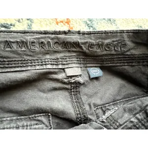 American Eagle AE Snappy Stretch Baggy Cargo Jogger Pants Black Size 6 thumbnail 6