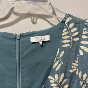Parker Cammie Blue Tropical Puff Short Sleeve Mini‎ Dress Women's Size 10 Mini thumbnail 8