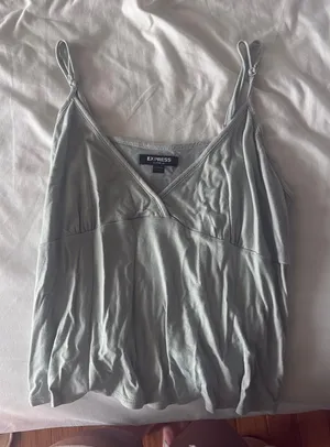 Express Green V-Neck Tank Top  thumbnail 2