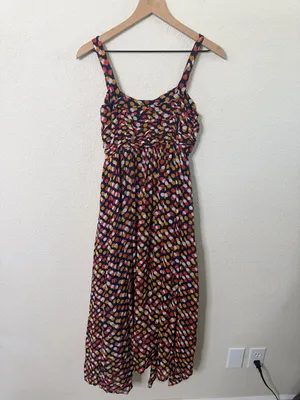 Anthropologie Maeve Sweetheart Maxi Dress Pockets Brown Red Polka Dot Size‎ 0 thumbnail 6