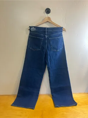 J. Crew Wide Leg Crop High Waisted Dark Wash Jeans Size 28 NWT thumbnail 8