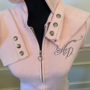 Light Pink Harley Davidson Knit Sweater Jacket Rhinestone Button Sleeve Zip thumbnail 7