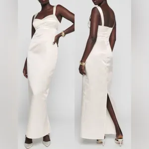NEW REFORMATION Willy satin cream sleeveless gown Sz 8 thumbnail 2