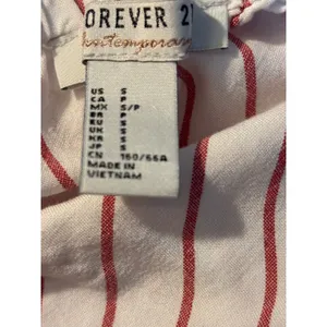 Forever 21 Contemporary Red White Striped Strapless Wide Leg Jumpsuit‎ Small thumbnail 7