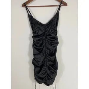 For Love & Lemons Black Ruched Mini Dress with Rhinestone Bodice – Size Small thumbnail 5