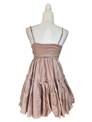 Vintage “Nelli USA” 100% Cotton Mini Dress in Taupe thumbnail 4