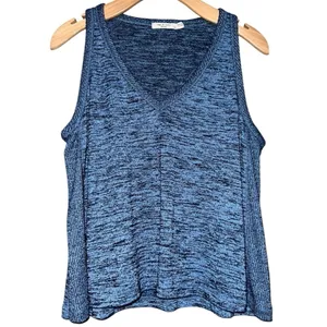 Rag & Bone Women’s Size S Blue Black Space Dye Ramona V-Neck Sleeveless Tank Top thumbnail 10