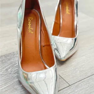 Bonnibel Shiny Silver Stiletto Pumps thumbnail 2