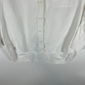 Anthropologie CLOTH & STONE Shirt Top Sz M White Button Hi-Lo 3/4 Sleeve Tencel‎ thumbnail 3