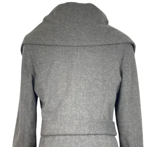 TAHARI Wool Blend Belted Shawl Collar Coat, Jacket in Grey thumbnail 5
