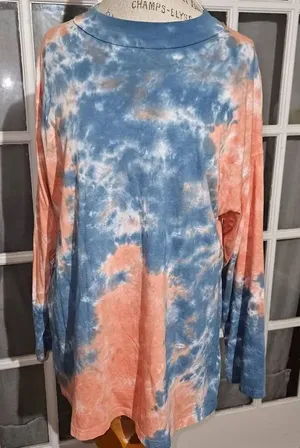 We The Free People Womens Long Sleeve Be Free‎ Tie Dye Shirt Small thumbnail 1